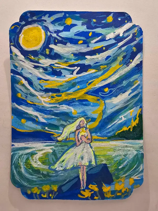Longing for the Moon aceo art card