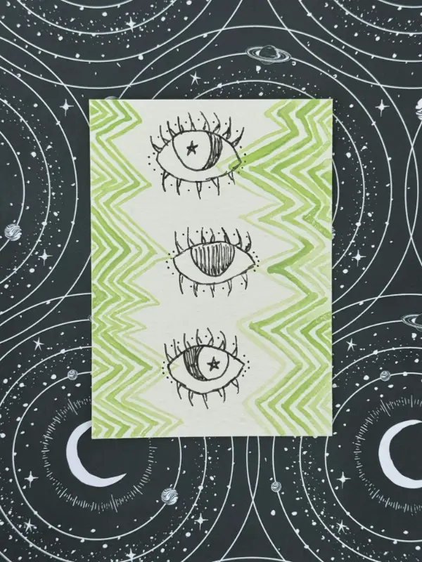 Zentangle Girl #4 aceo art card