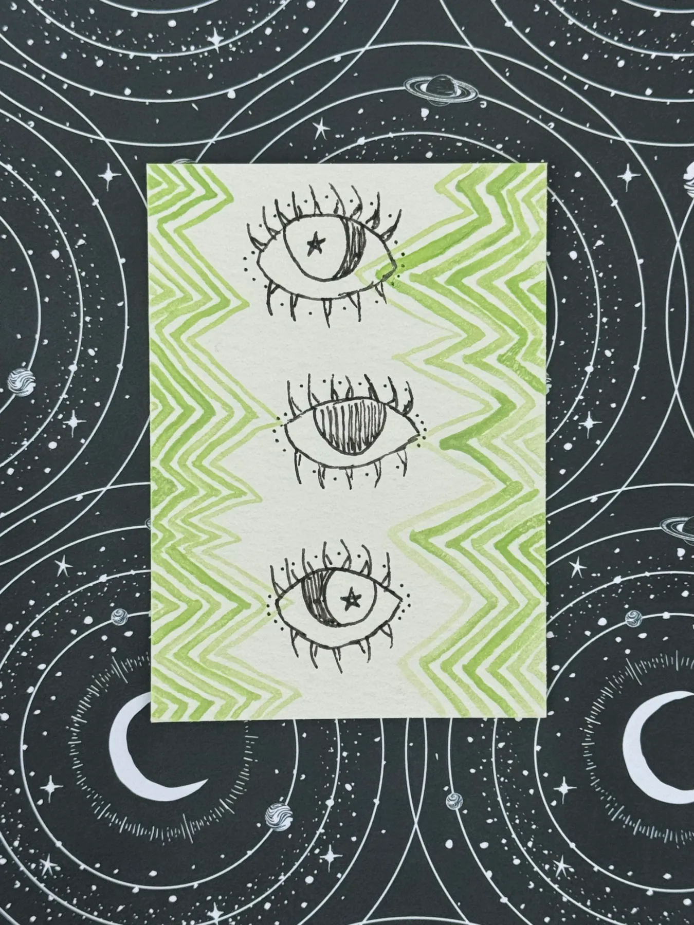 Zentangle Girl #4 aceo art card
