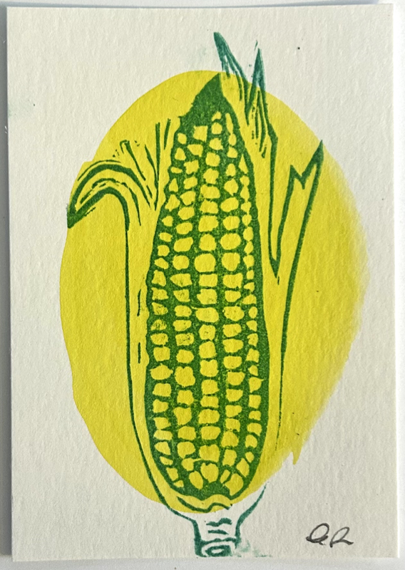 Corn Cob 5 aceo art card