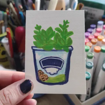 Ice Cream Garden (#3 of 4) aceo art card thumbnail 1