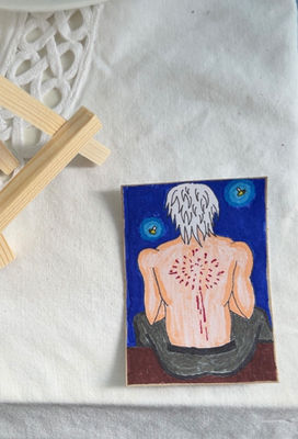 “Sun God” aceo art card thumbnail 2
