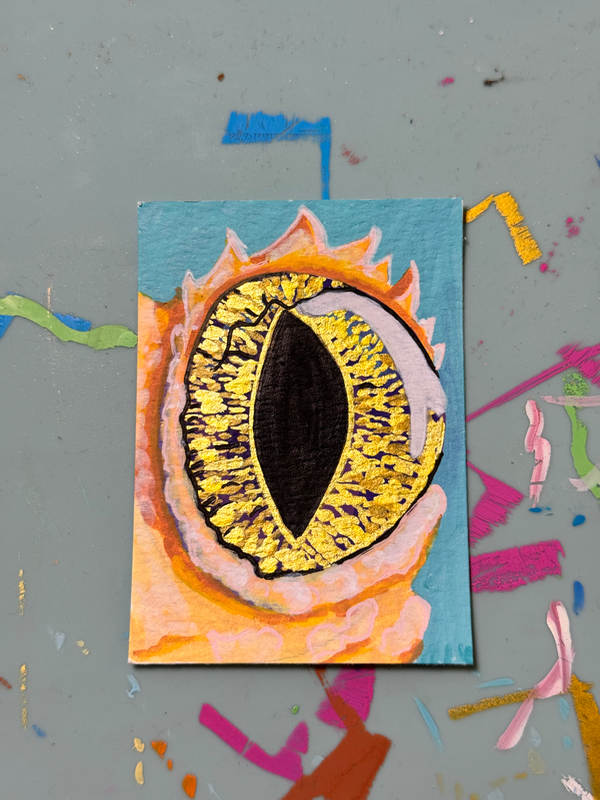 Golden eye aceo art card