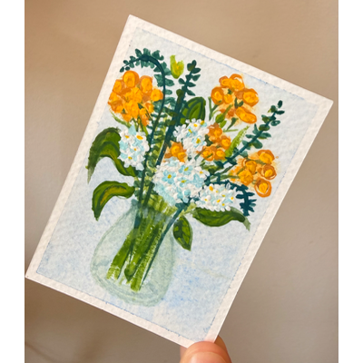 Trader Joe’s Bouquet aceo art card thumbnail 1