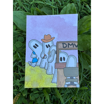 Gertrude runs Errands Series 2/8: DMV aceo art card thumbnail 1