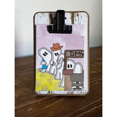 Gertrude runs Errands Series 2/8: DMV aceo art card thumbnail 2