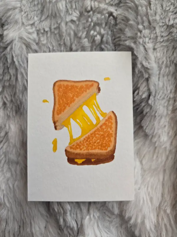 The perfect cheese pull aceo art card