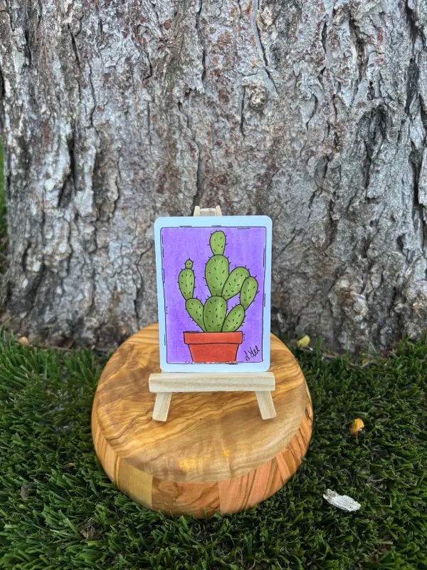 Cat the Cactus aceo art card