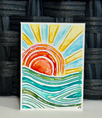 Sunny Shores aceo art card thumbnail 4