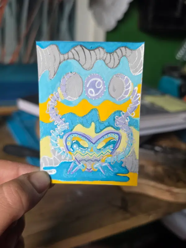 Zodiac Series #5/12 "Cancer" aceo art card