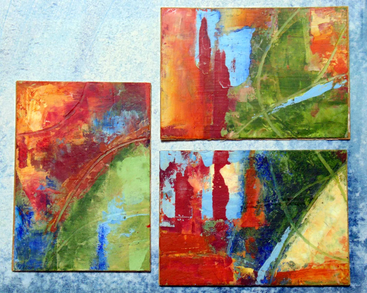 Another World 3 ACEOS original oil paintings aceo art card