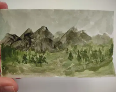 Mountain Storm by Amy Warrick aceo art card thumbnail 1