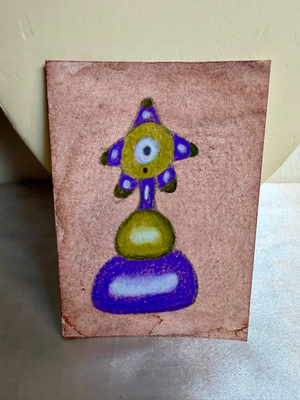 Cute Alien Drawing aceo art card thumbnail 1