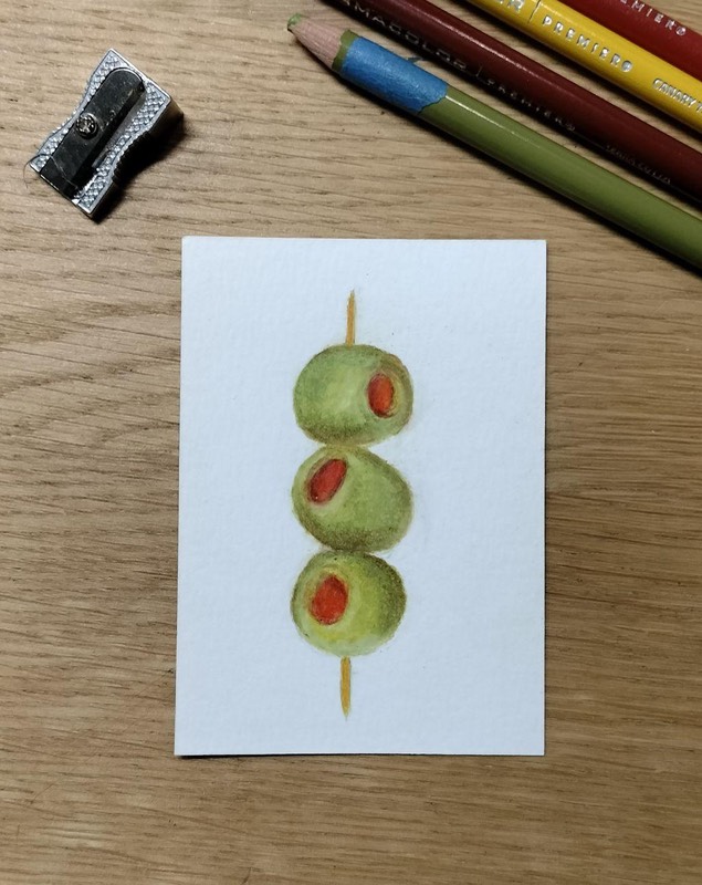 Olives aceo art card