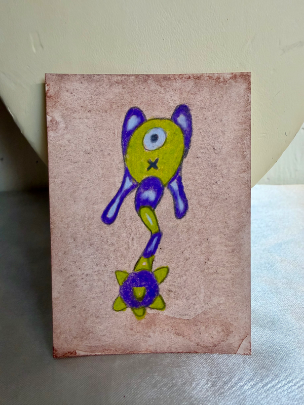 Cute Alien Drawing aceo art card