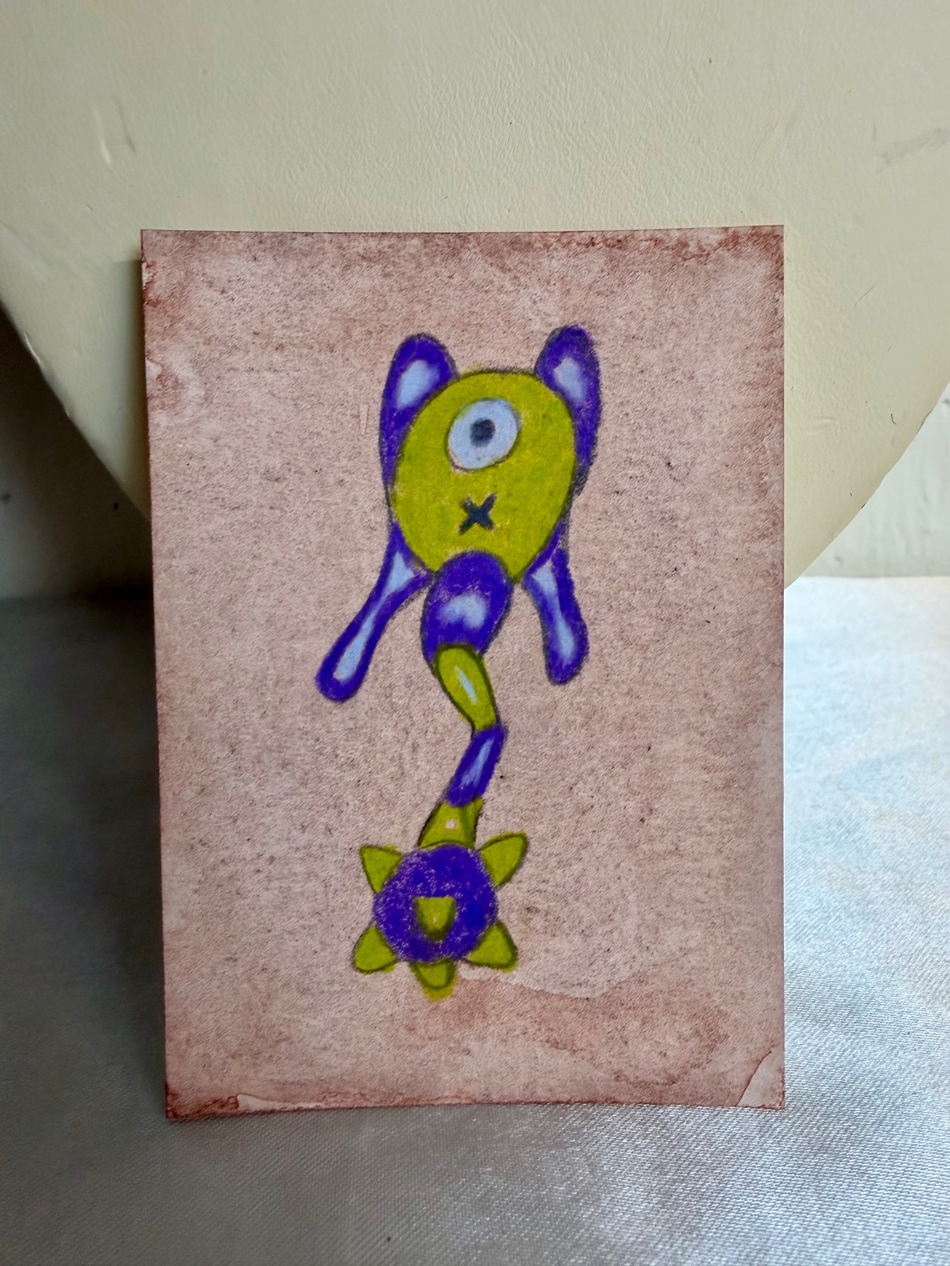 Cute Alien Drawing aceo art card