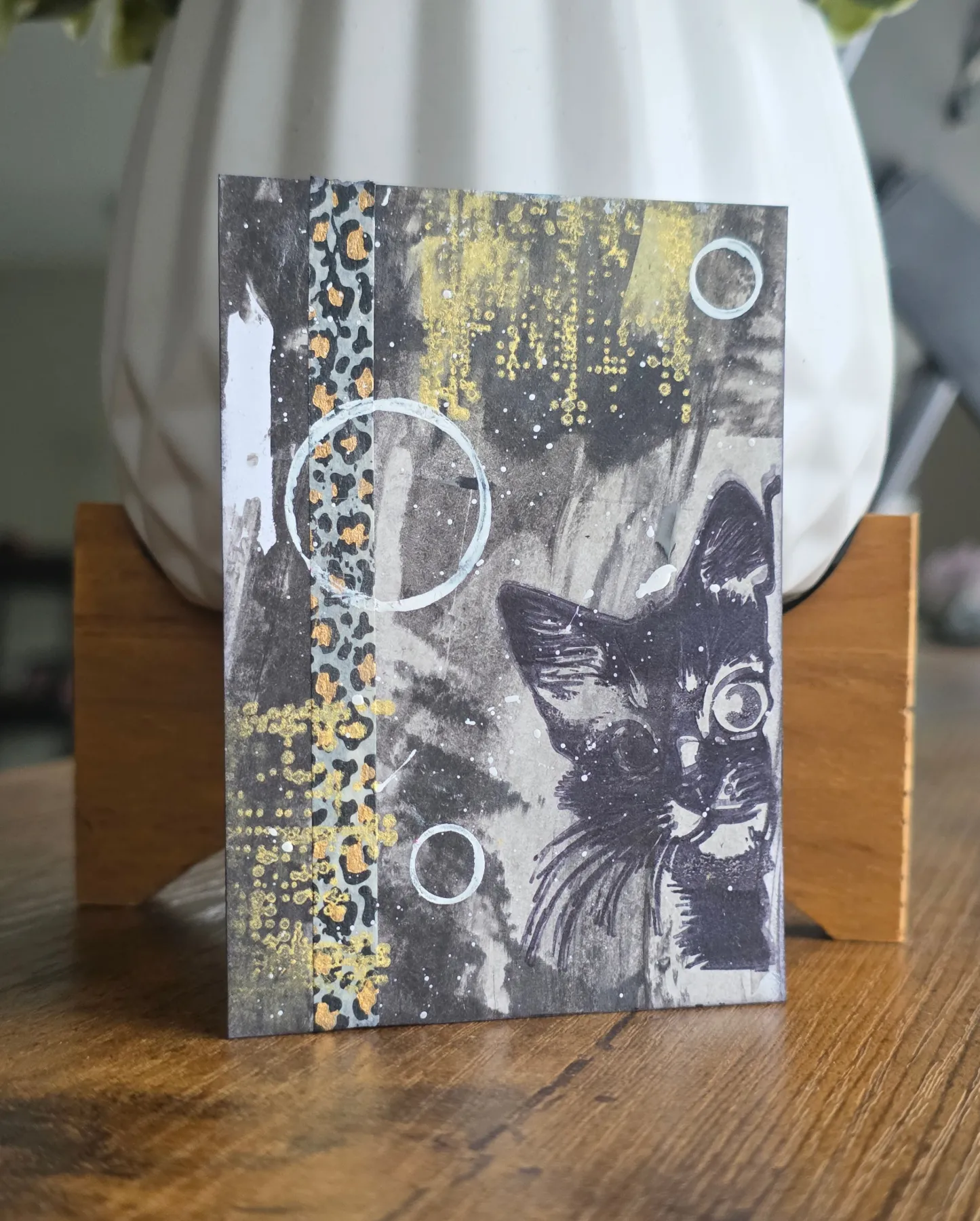 Midnight Cat aceo art card