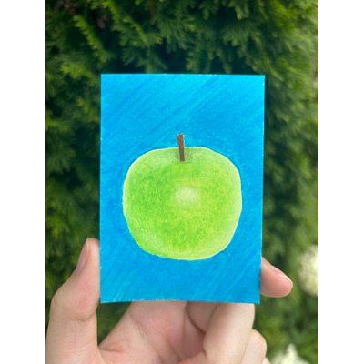 Granny Smith Apple (Fruits of Summer series) aceo art card thumbnail 1