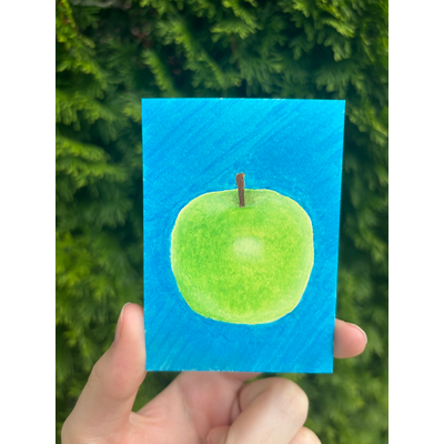 Granny Smith Apple (Fruits of Summer series) aceo art card thumbnail 2