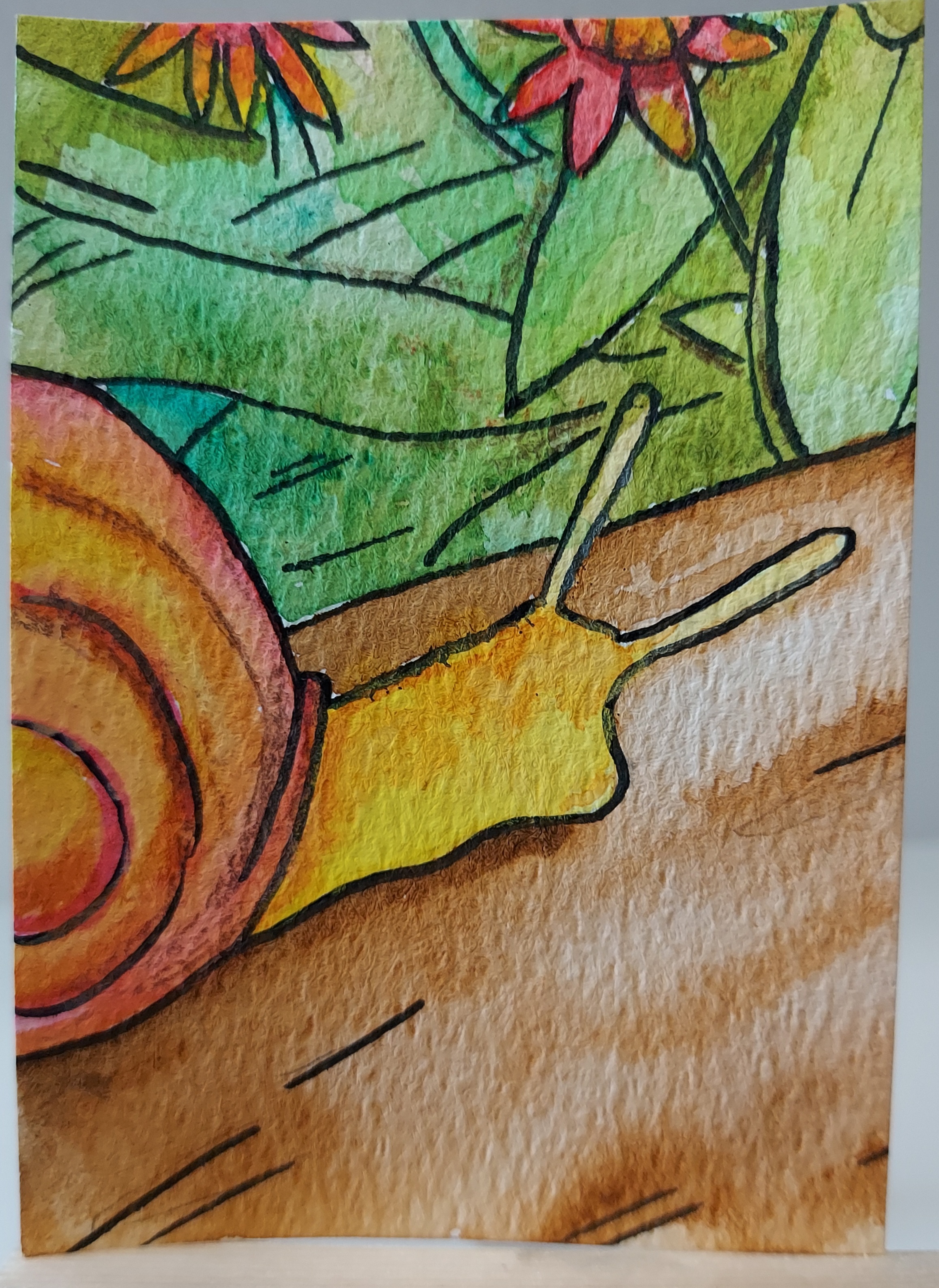 Snaily aceo art card