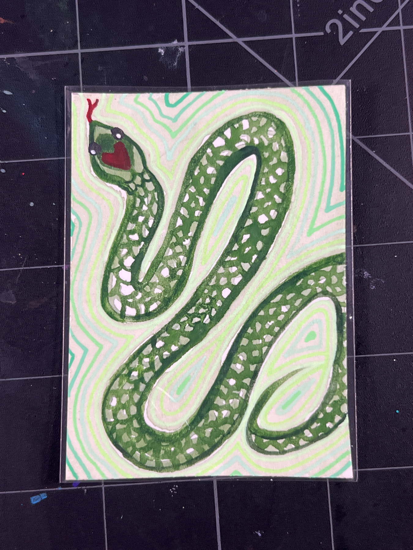 Lovely Little Snake aceo art card