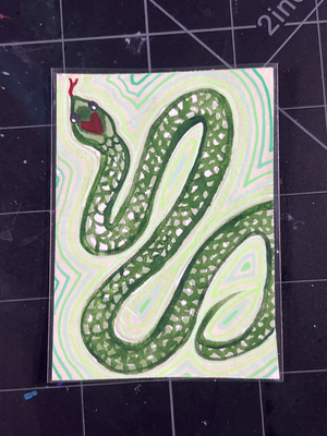 Lovely Little Snake aceo art card thumbnail 1