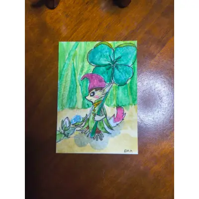 "The Minish" Zelda Fan Art aceo art card thumbnail 2