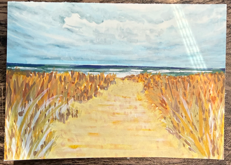 Cloudy Beach aceo art card