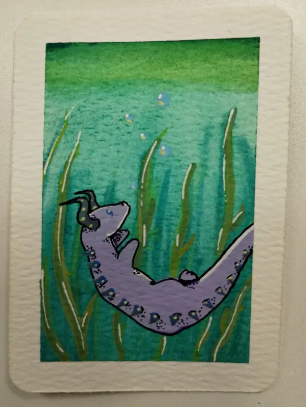 Submerged aceo art card