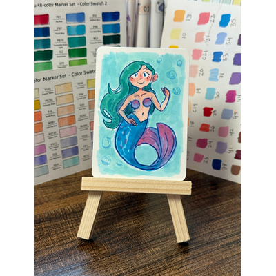Mermaid aceo art card thumbnail 2