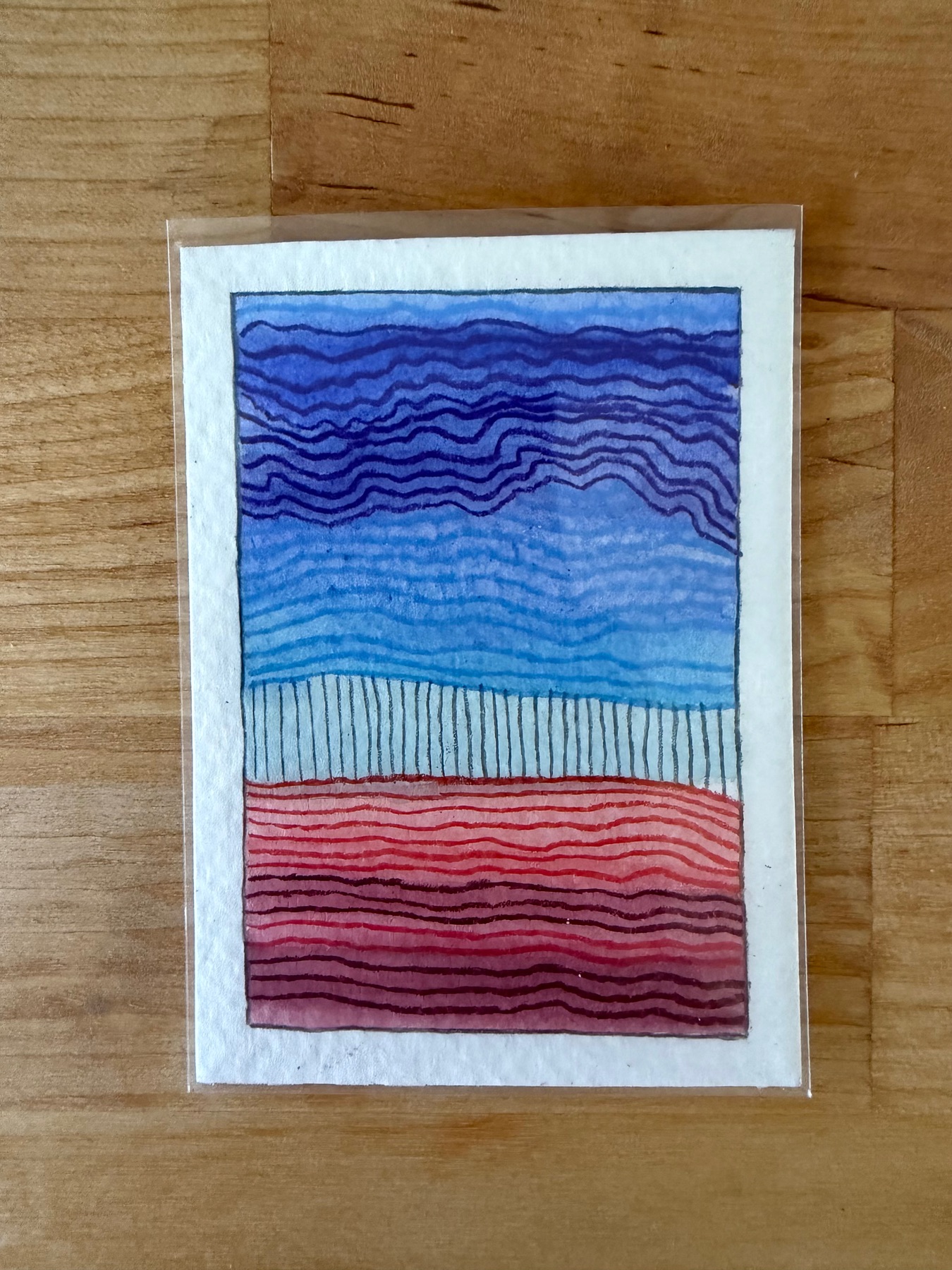 Red Desert Blue Sky 2/5 aceo art card