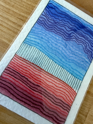 Red Desert Blue Sky 2/5 aceo art card thumbnail 3