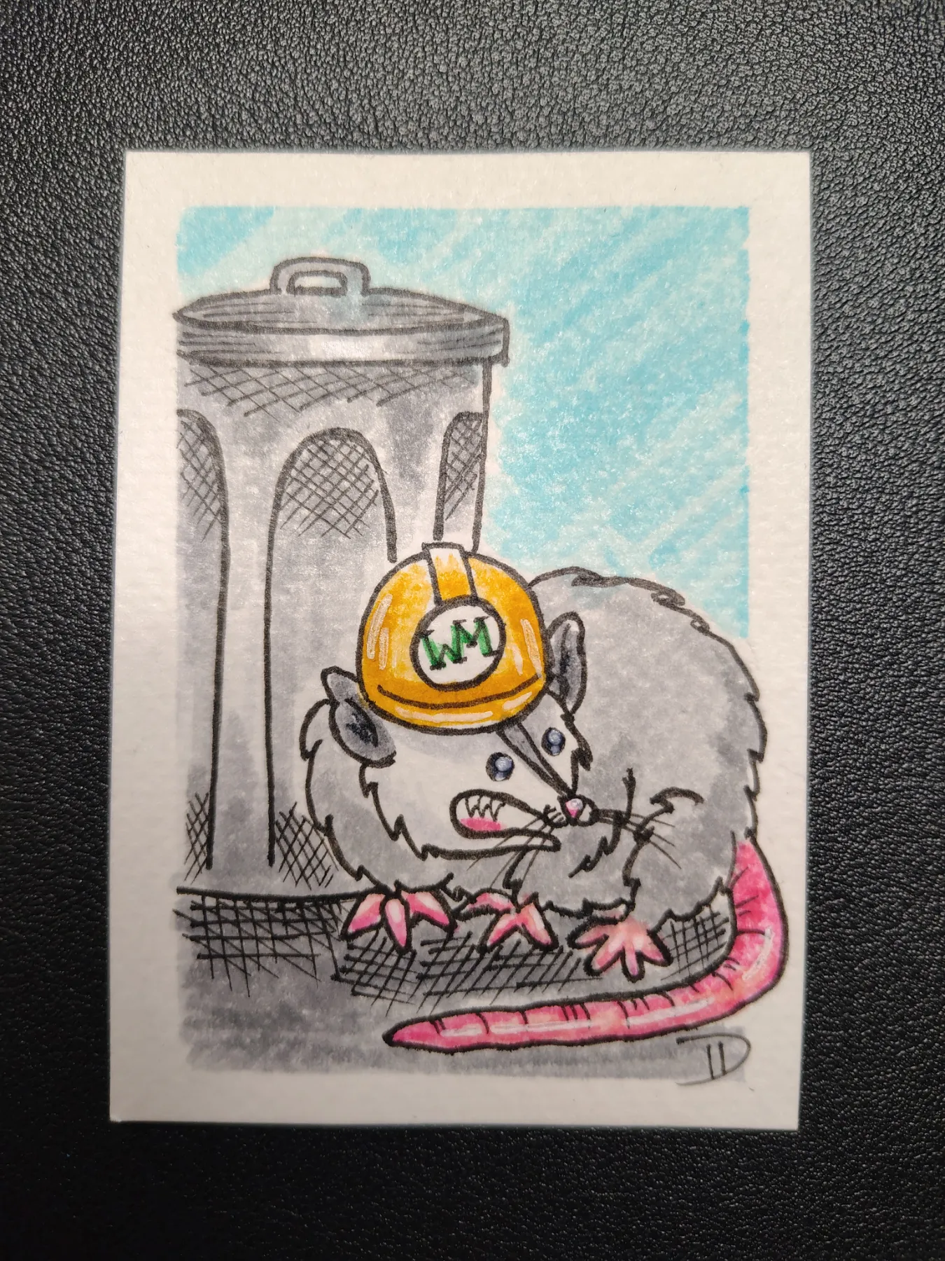"Waste Management" aceo art card