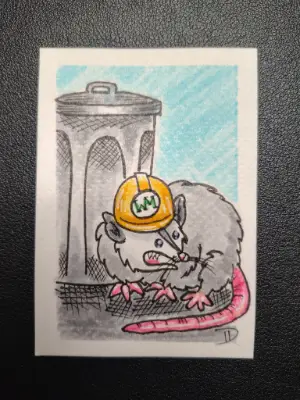 "Waste Management" aceo art card thumbnail 1