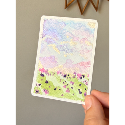 Lavender Fields aceo art card thumbnail 2