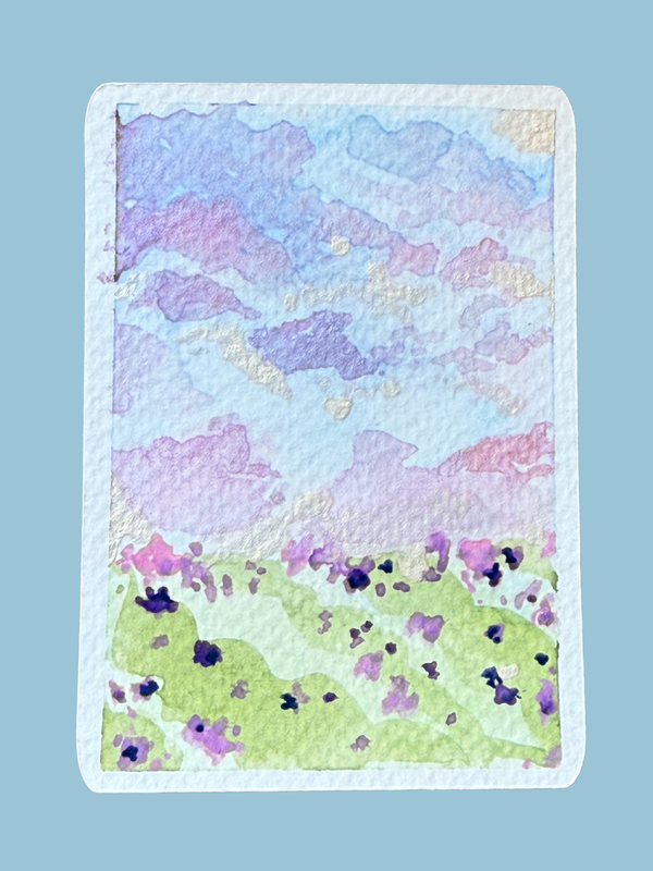 Lavender Fields aceo art card
