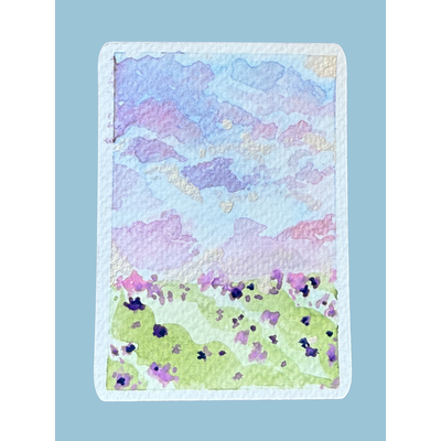 Lavender Fields aceo art card thumbnail 1