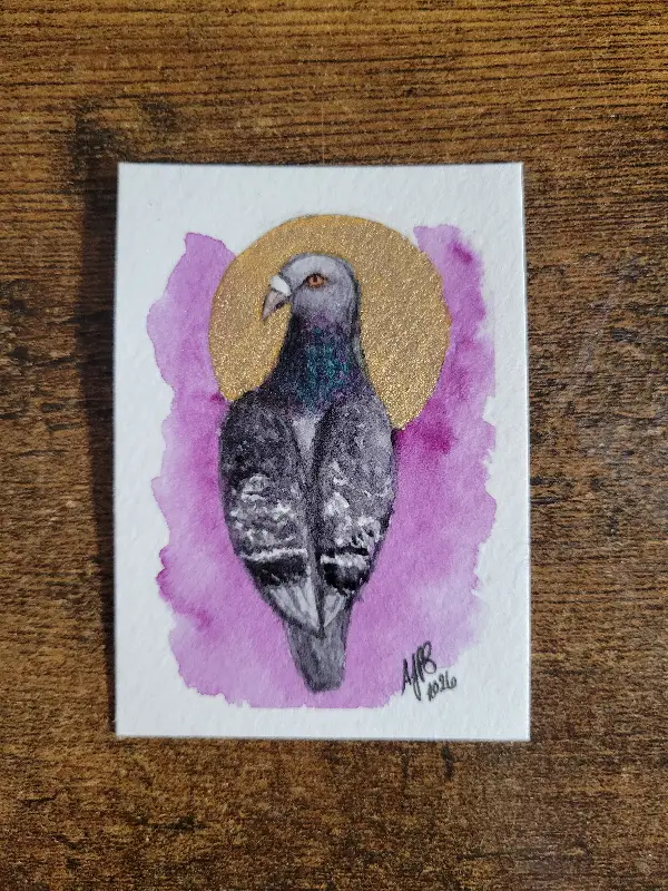 Pigeon in the Park #2 aceo art card