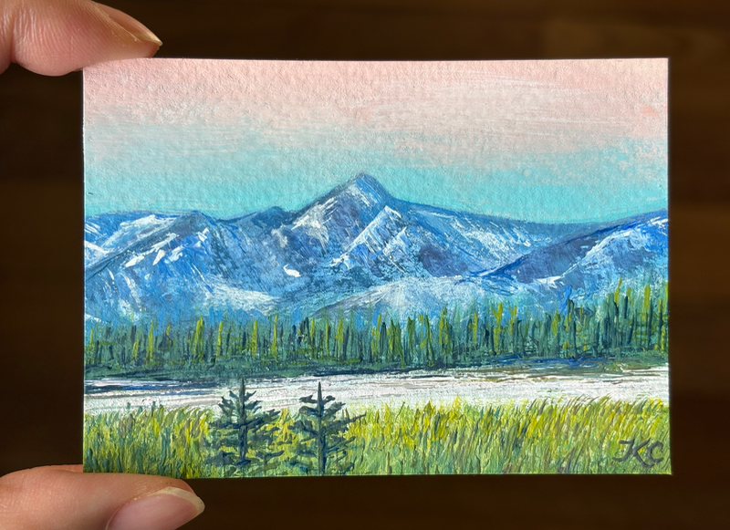 Yellowstone Lake aceo art card