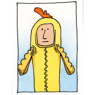 Chick-n Sip Mascot Darrel aceo art card thumbnail 1
