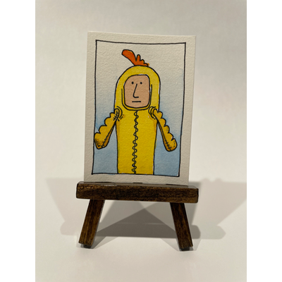 Chick-n Sip Mascot Darrel aceo art card thumbnail 2
