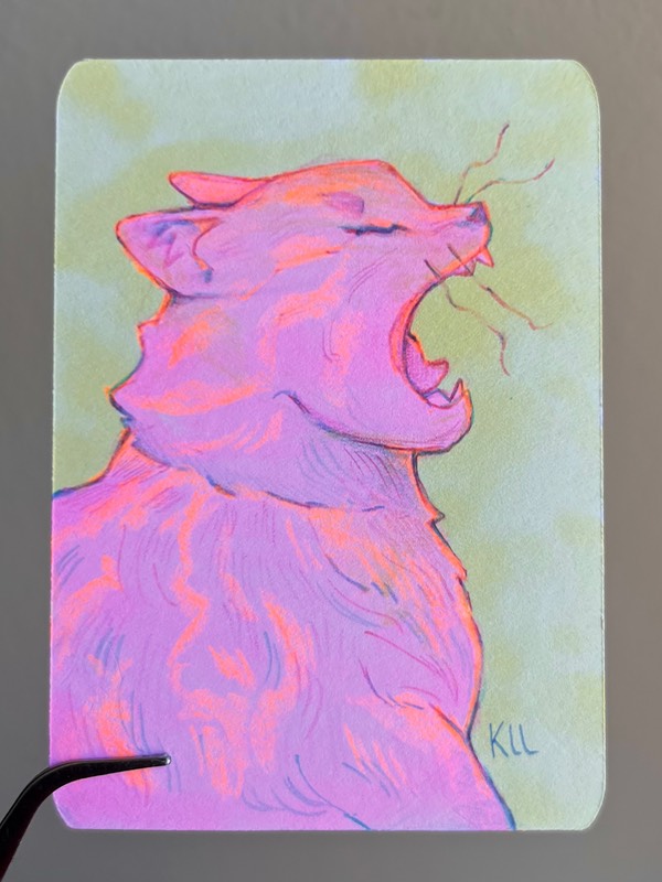 Big Yawn aceo art card
