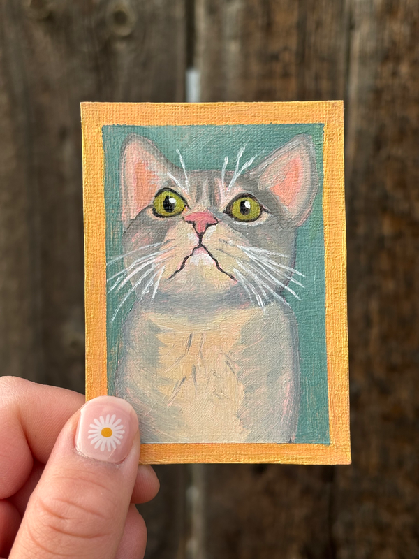 Kitty look up (4/4) aceo art card