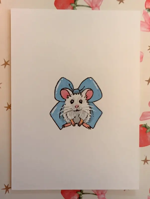 Cute mouse animal pet portrait aceo art card