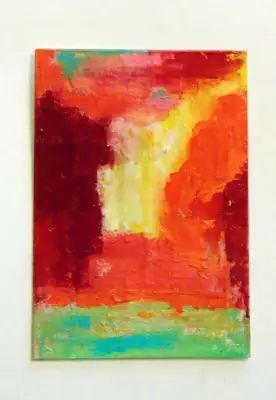 Green River Original Oil Painting ACEO aceo art card thumbnail 2