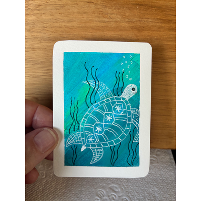 Mr. Turtle aceo art card thumbnail 1