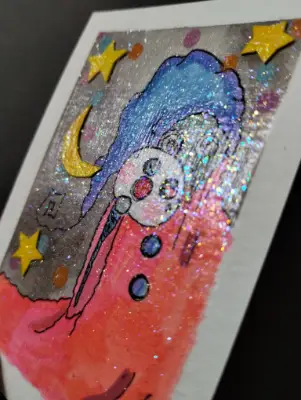 Mask Off aceo art card thumbnail 2