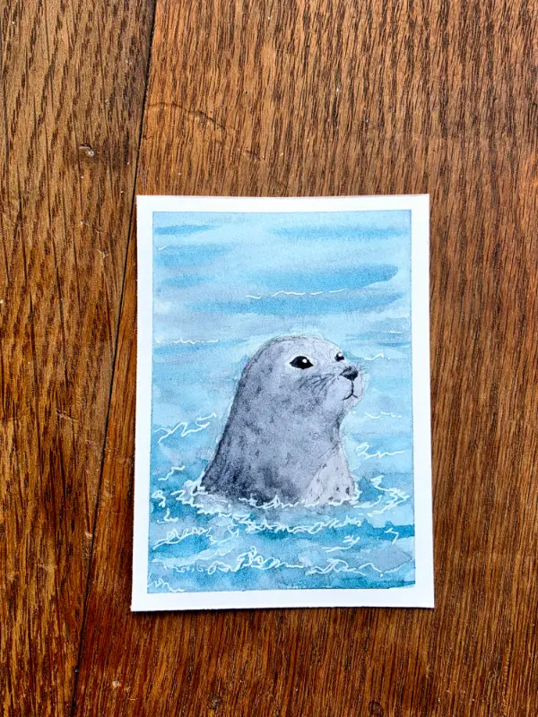 Seal-iously Cute aceo art card