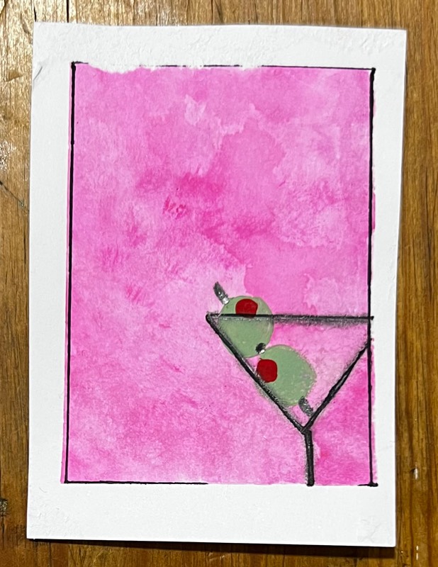 Imperfect Martini aceo art card