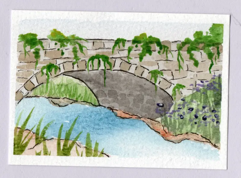 Irish Bridge aceo art card